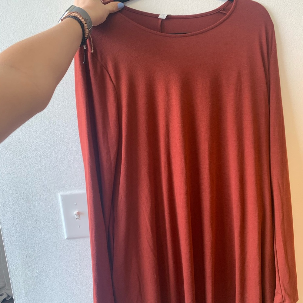 Plain Rust t-shirt dress